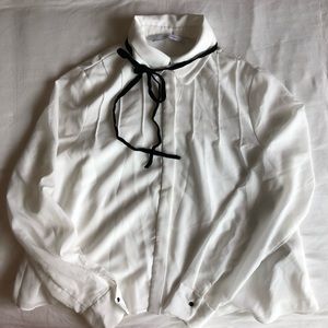Zara Peter Pan blouse with black bow